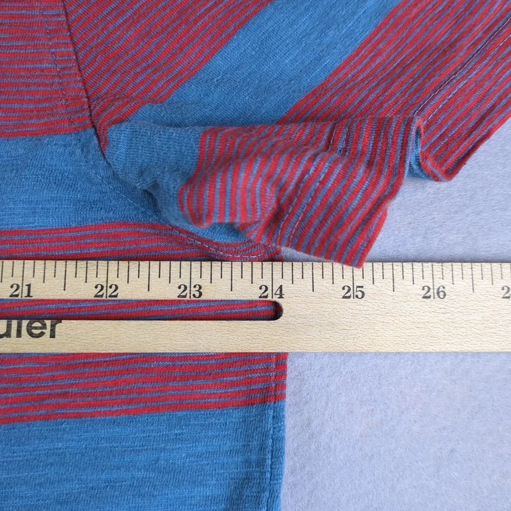 The North Face Polo Shirt Mens Extra Large Red Blue Striped Chest Pocket Casual